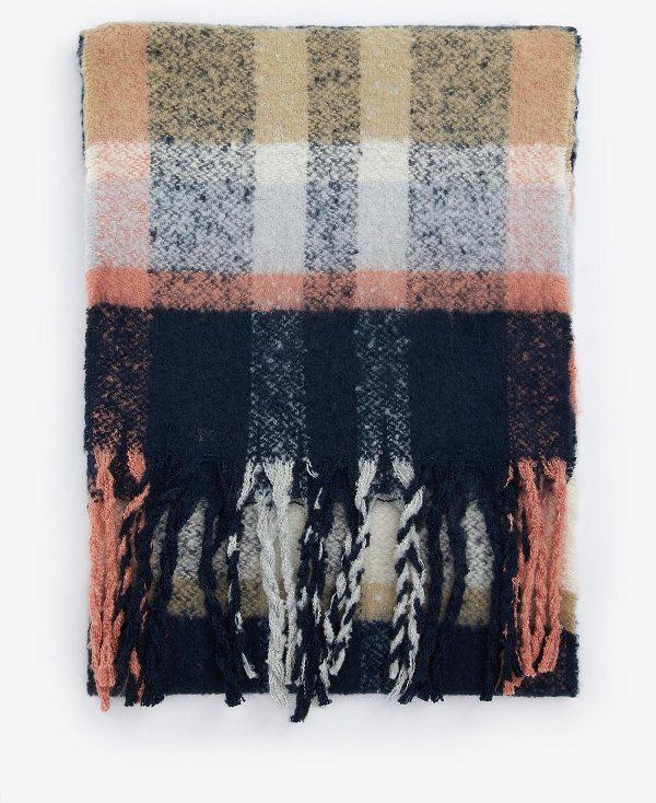 Barbour Rawson Scarf Mørkeblå Lyserød Rød | BABO90124