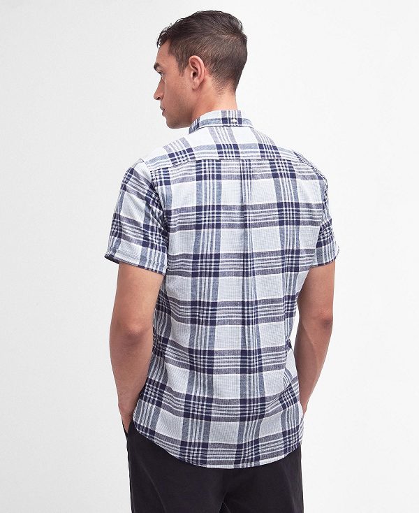 Barbour Reading Tailored Short-sleeved Shirt Mørkeblå | BABO87769