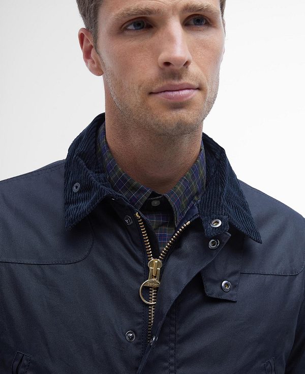 Barbour Reelin Wax Jacket Mørkeblå | BABO87241