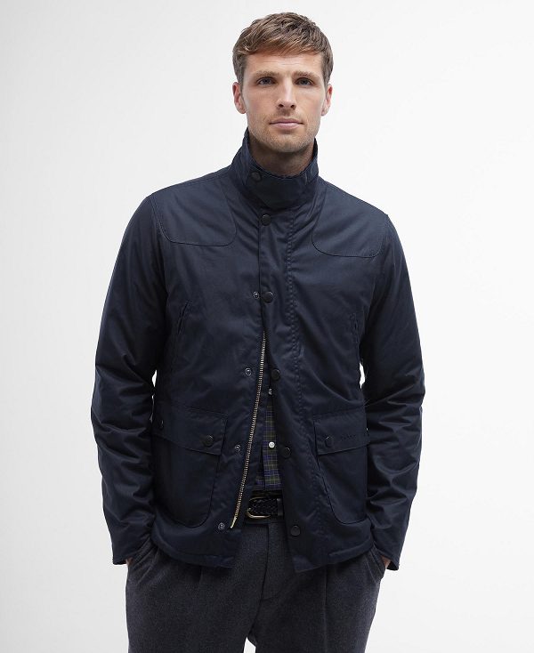 Barbour Reelin Wax Jacket Mørkeblå | BABO87241