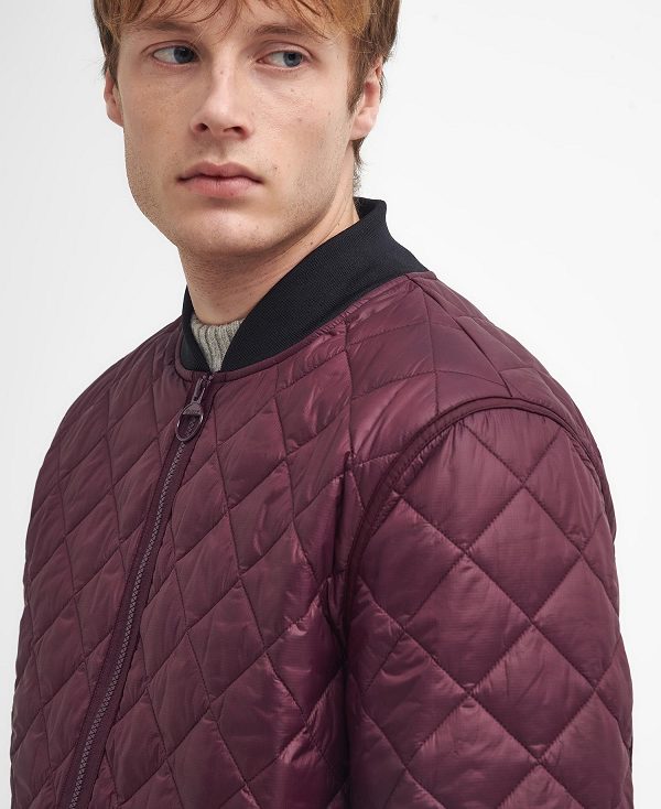 Barbour Re-engineered Liddesdale Quilted Bomber Jacket Bordeaux | BABO87393