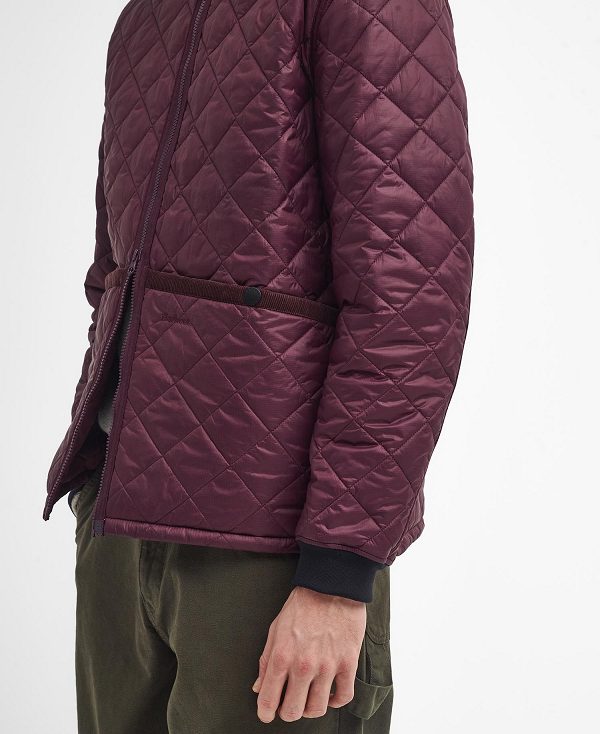 Barbour Re-engineered Liddesdale Quilted Bomber Jacket Bordeaux | BABO87393