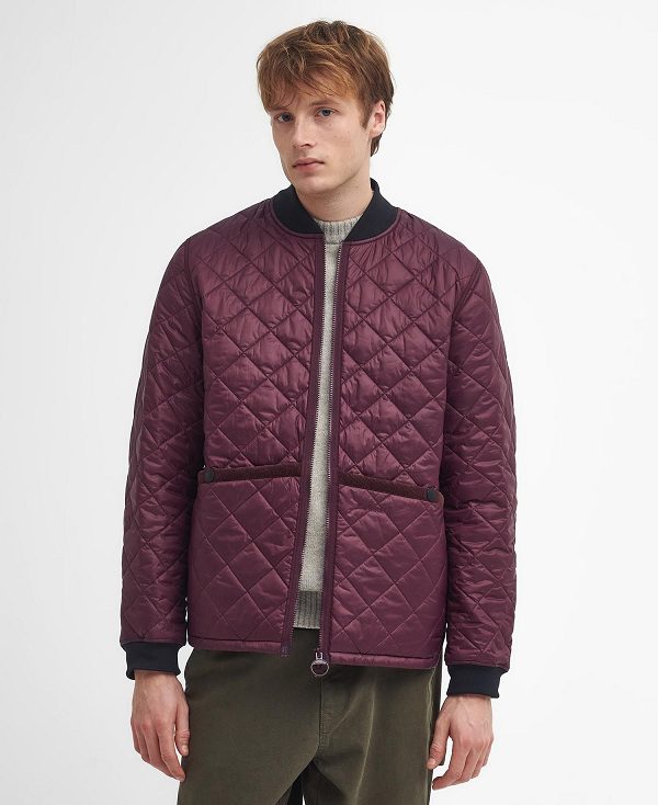 Barbour Re-engineered Liddesdale Quilted Bomber Jacket Bordeaux | BABO87393