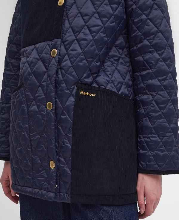 Barbour Reeth Patchwork Quilted Jacket Mørkeblå | BABO89373