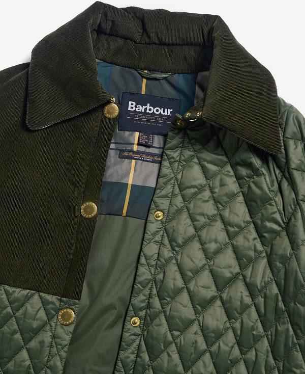 Barbour Reeth Patchwork Quilted Jacket Olivengrøn | BABO89356