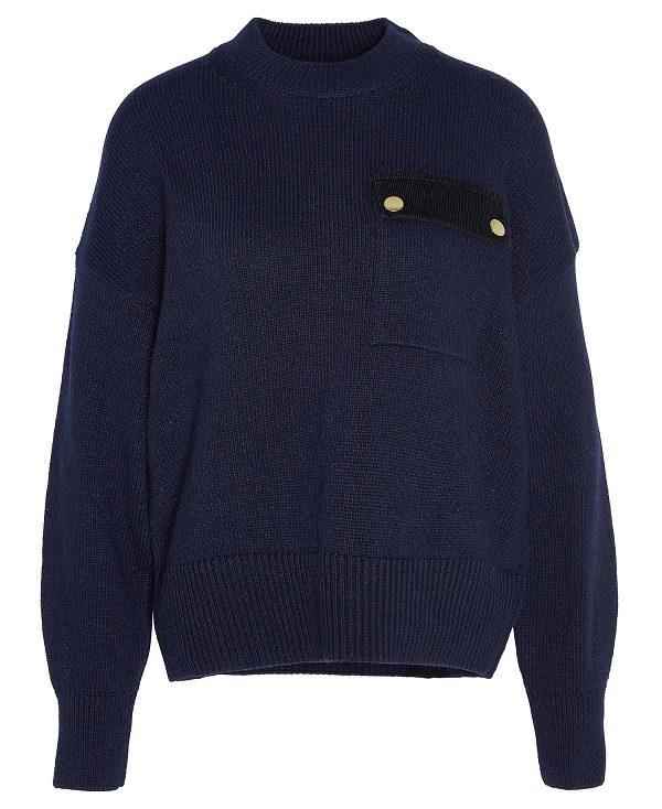 Barbour Reighton Crew Neck Jumper Mørkeblå | BABO89763