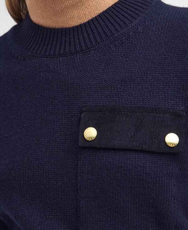 Barbour Reighton Crew Neck Jumper Mørkeblå | BABO89763