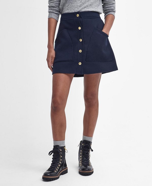 Barbour Reighton Mini Skirt Mørkeblå | BABO89655