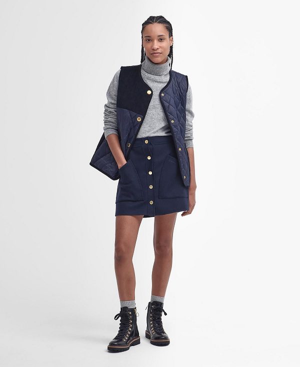 Barbour Reighton Mini Skirt Mørkeblå | BABO89655