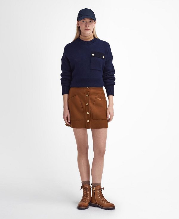 Barbour Reighton Mini Skirt Mørkeblå | BABO89658