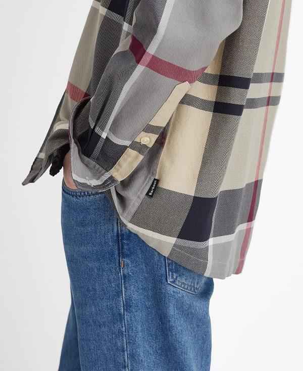 Barbour Renford Oversized Long-sleeved Tartan Shirt Flerfarvede | BABO87923