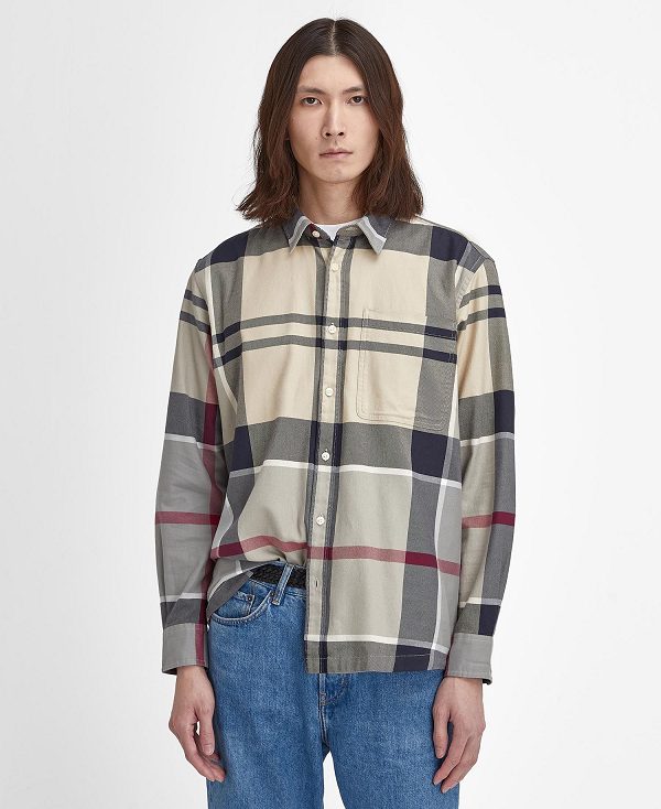 Barbour Renford Oversized Long-sleeved Tartan Shirt Flerfarvede | BABO87923