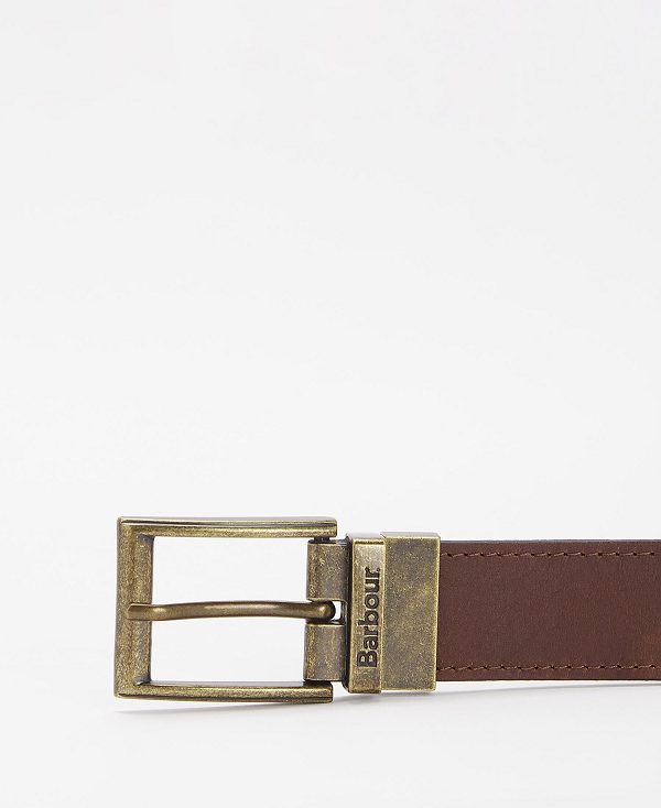 Barbour Reversible Tartan Leather Belt Brune | BABO88951