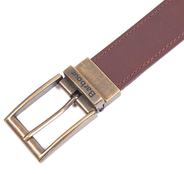 Barbour Reversible Tartan Leather Belt Brune | BABO88951