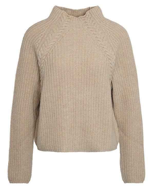 Barbour Rhonda High-neck Jumper Beige | BABO89743