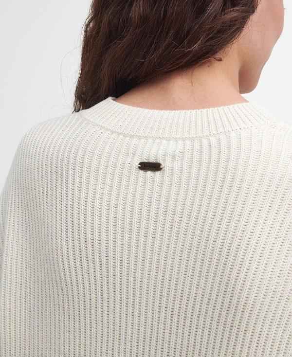 Barbour Rib-stitch Crew Neck Jumper Beige | BABO89711