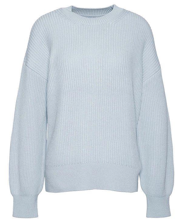 Barbour Rib-stitch Crew Neck Jumper Blå | BABO89771