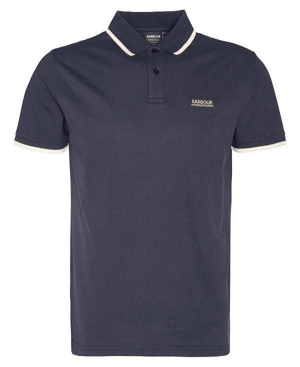 Barbour Rider Tipped Short-sleeved Polo Shirt Mørkeblå | BABO88196