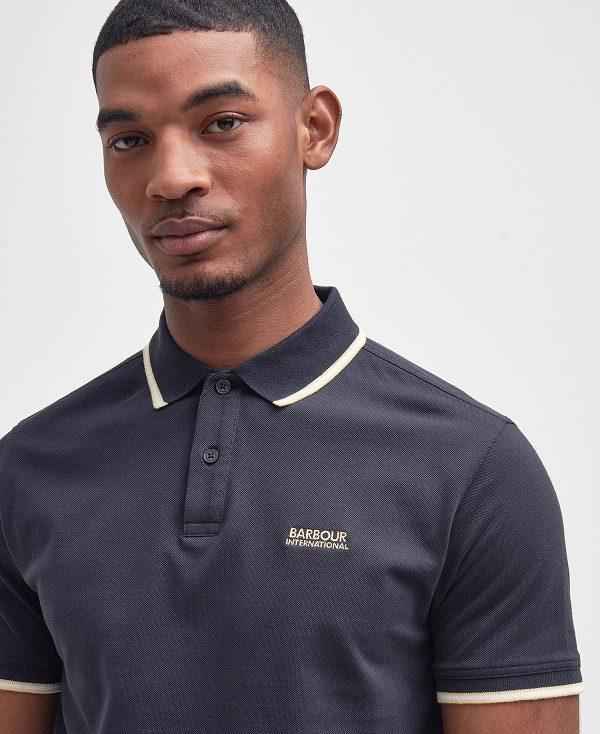 Barbour Rider Tipped Short-sleeved Polo Shirt Mørkeblå | BABO88196