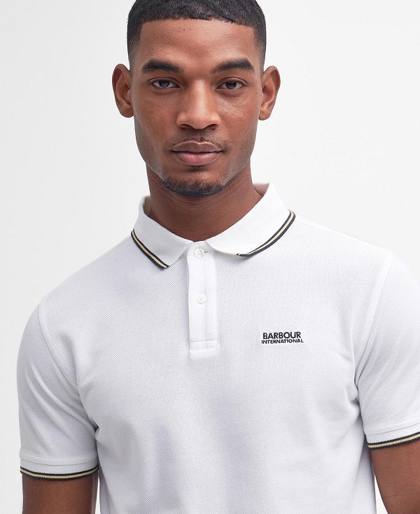 Barbour Rider Tipped Short-sleeved Polo Shirt Hvide | BABO88215