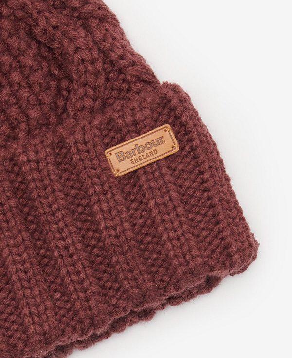 Barbour Ridley Beanie & Scarf Gift Set Mørkerød | BABO90027