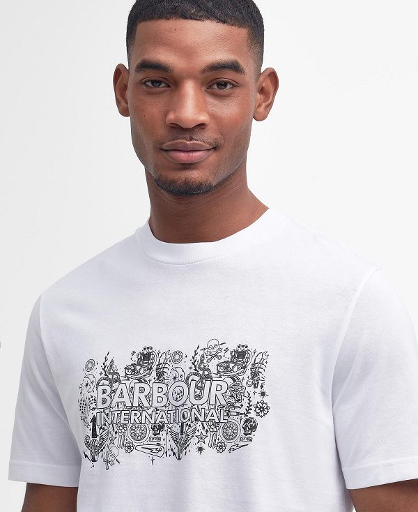 Barbour Ridley Graphic T-shirt Hvide | BABO88374