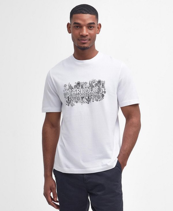 Barbour Ridley Graphic T-shirt Hvide | BABO88374