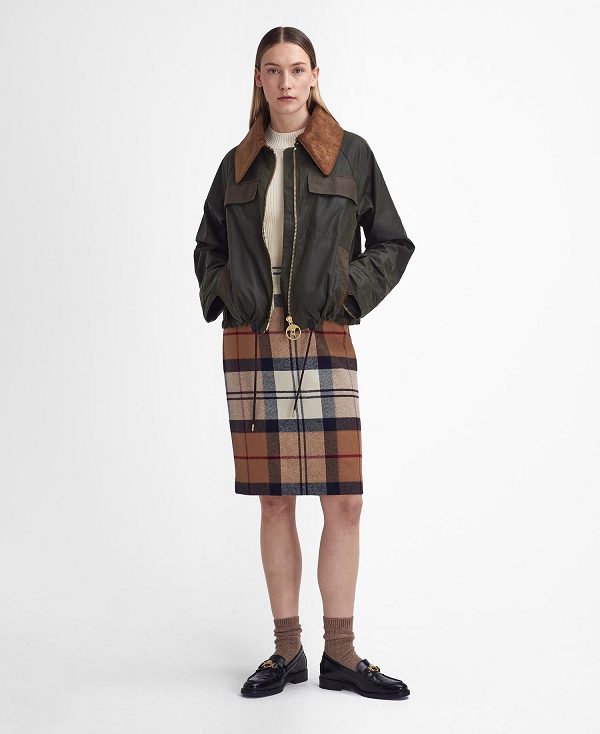 Barbour Rosa Tartan Midi Skirt Tartan | BABO89643