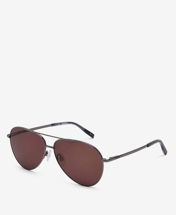 Barbour Round Aviator Sunglasses Bordeaux | BABO89177