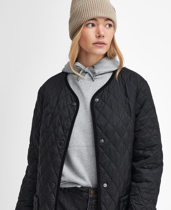 Barbour Round Collar Quilted Jacket Brune | BABO89348