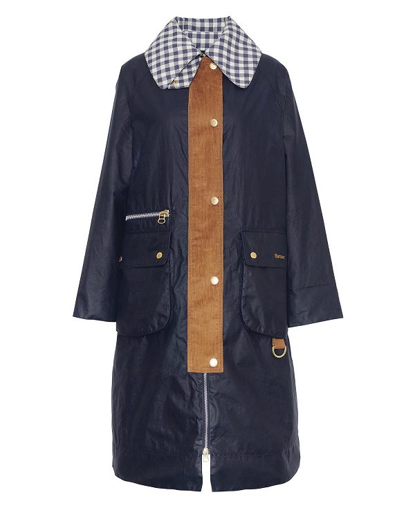 Barbour Runswick Waxed Jacket Mørkeblå | BABO89199