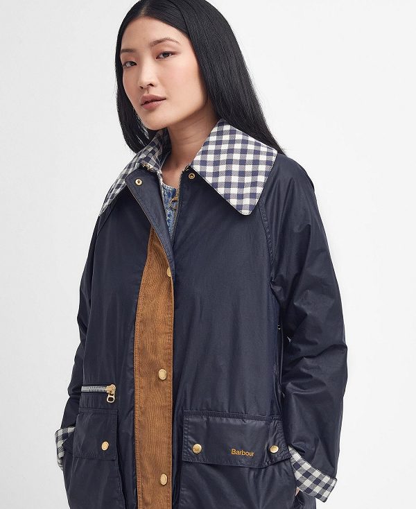 Barbour Runswick Waxed Jacket Mørkeblå | BABO89199