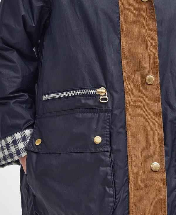 Barbour Runswick Waxed Jacket Mørkeblå | BABO89199