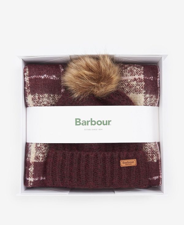 Barbour Saltburn Beanie & Tartan Scarf Gift Set Flerfarvede | BABO90035