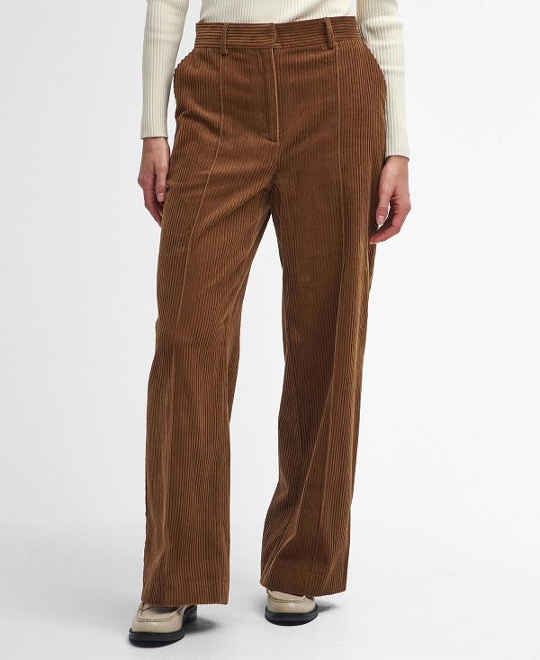 Barbour Samara Straight-leg Trousers Brune | BABO89851