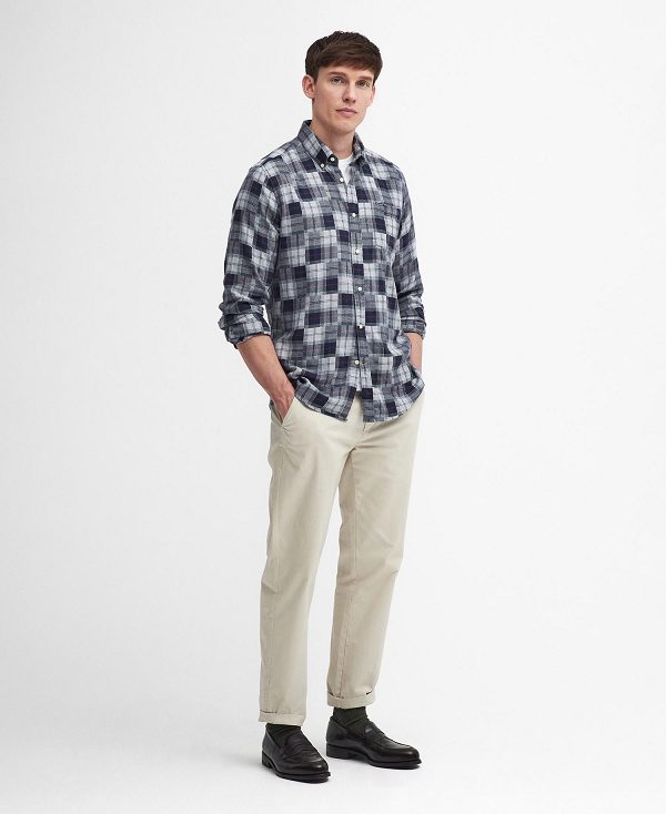 Barbour Sault Tailored Long-sleeved Shirt Blå | BABO87941