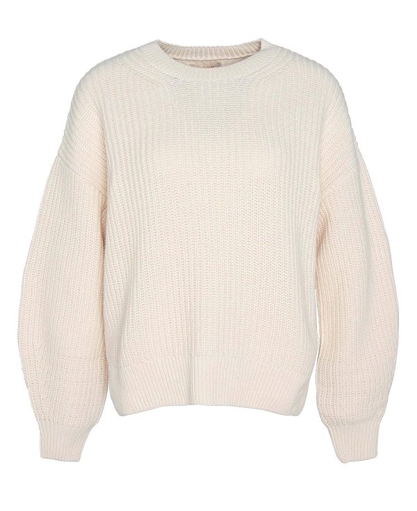 Barbour Scarlett Crew Neck Jumper Beige | BABO89746