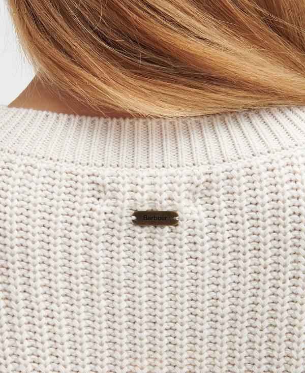 Barbour Scarlett Crew Neck Jumper Beige | BABO89746