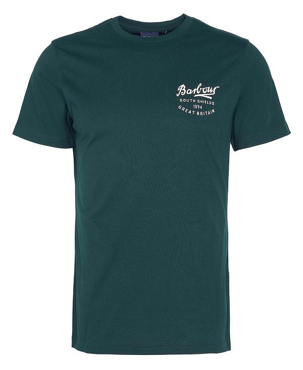 Barbour Script Graphic T-shirt Grøn | BABO88381