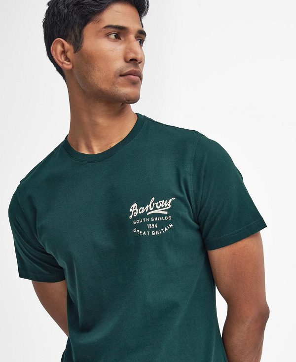 Barbour Script Graphic T-shirt Grøn | BABO88381