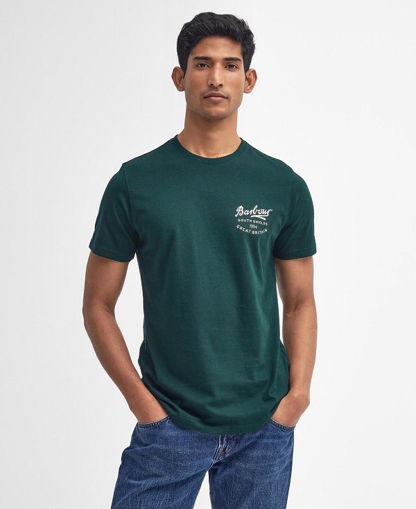 Barbour Script Graphic T-shirt Grøn | BABO88381