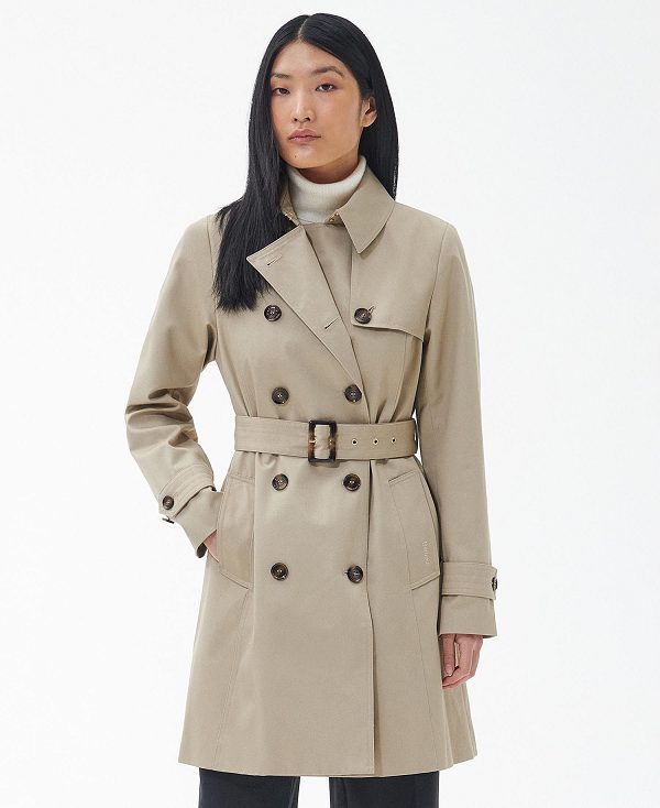 Barbour Short Greta Showerproof Trench Coat Lyse | BABO89409