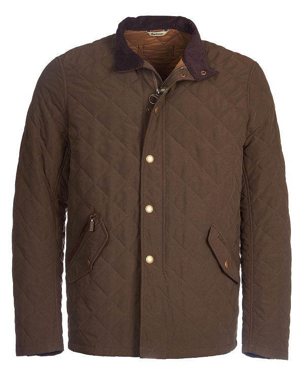 Barbour Shoveler Quilted Jacket Mørkeolivengrøn | BABO87301