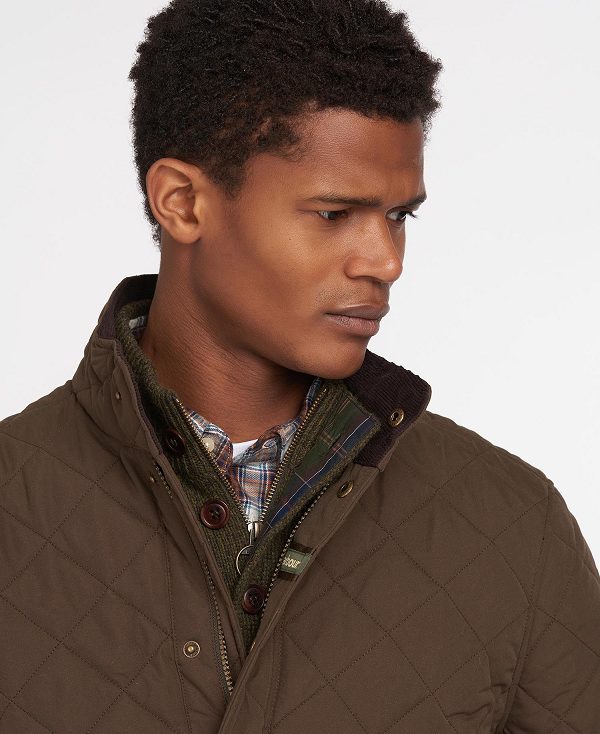 Barbour Shoveler Quilted Jacket Mørkeolivengrøn | BABO87301