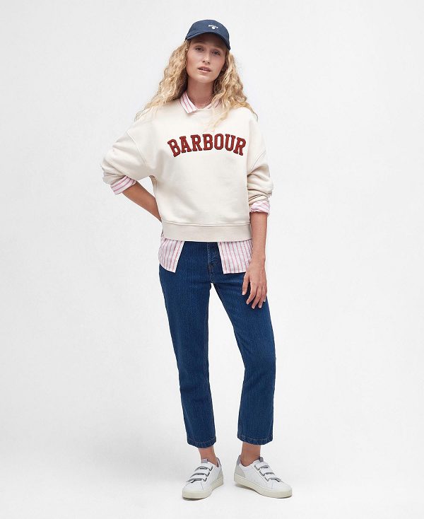 Barbour Silverdale Sweatshirt Hvide | BABO89691