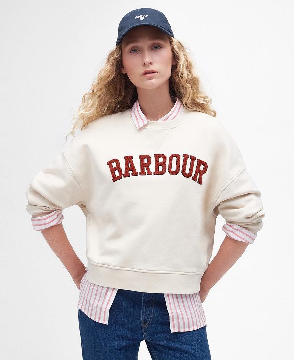 Barbour Silverdale Sweatshirt Hvide | BABO89691