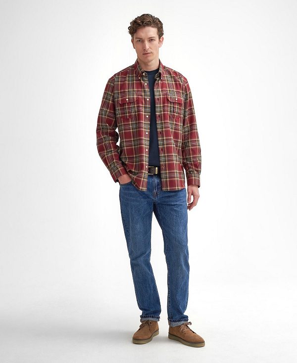 Barbour Singsby Thermo Weave Long-sleeved Shirt Rød | BABO87887