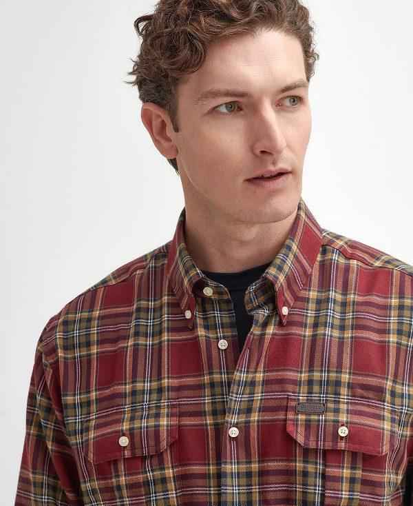 Barbour Singsby Thermo Weave Long-sleeved Shirt Rød | BABO87887