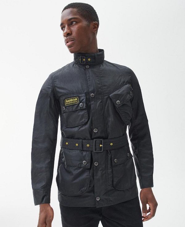 Barbour Slim International Wax Jacket Sort | BABO87174