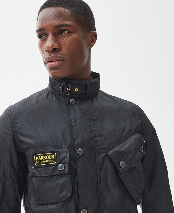 Barbour Slim International Wax Jacket Sort | BABO87174